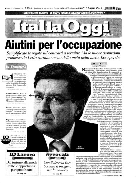 Italia oggi : quotidiano di economia finanza e politica